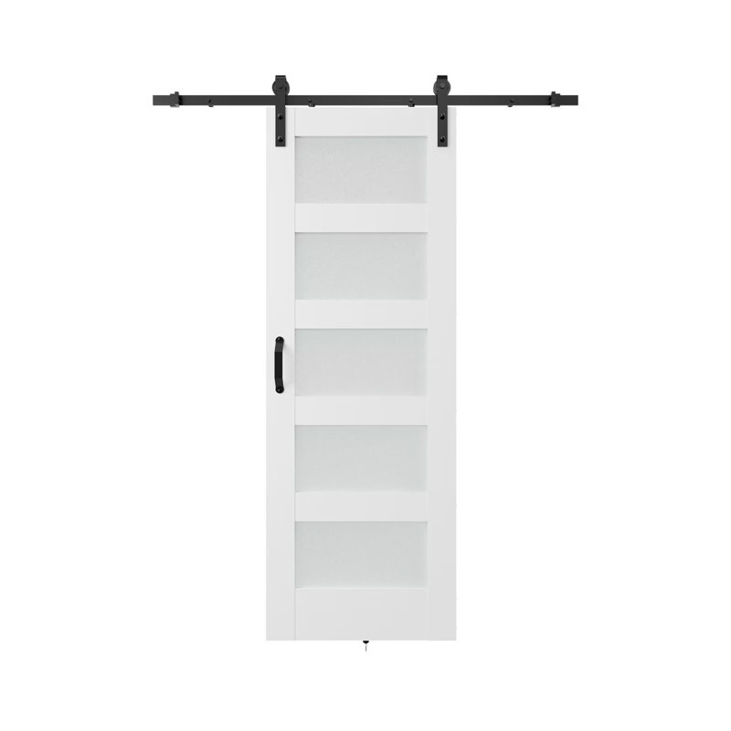 ATT Pre-hung 5 Panel Barn Door 84 in. H Barn Door with Hardware Kit, 30" x 84"
