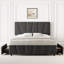 Full Size Bed Frame with 4 Storage Drawers and Adjustable Headboard,Velvet Upholstered Tufted Full Platform Bed Frames with Wooden Slats Support,Full Bedframe No Box Spring Needed, Grey-636023031-636023029