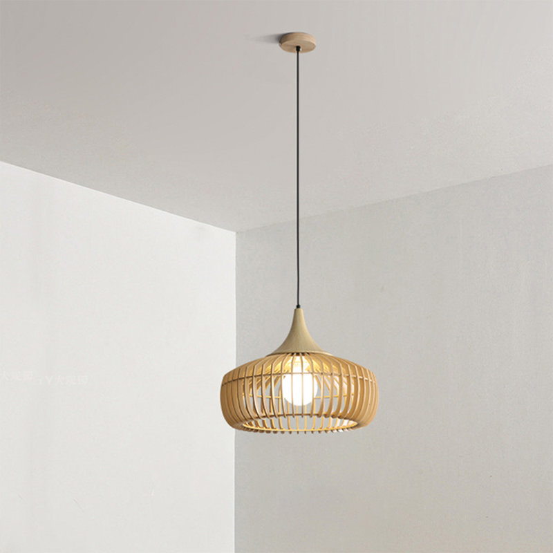 Modern Minimalist Wooden Dimmable Chandeliers, 11.81" H x 21.65" W x 21.65" D, Burlywood