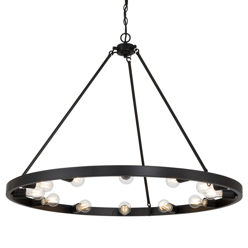 Lustre 12 lumières Castile en noir mat, 12 Lights, 1 étage, Noir mat