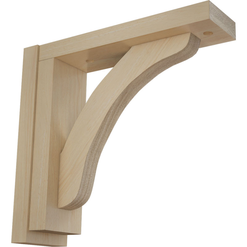 Support en bois pour tablette Reece, Hévéa, H 8,25 po x l 2,5 po x P 8,75 po