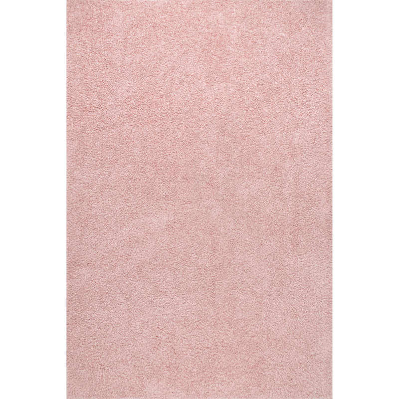 Machine Washable Pink Area Rug, Rectangle 3' x 5'