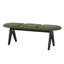 Banc rembourré avec pieds en bois noir, siège en tissu vert, fabrication en bois massif et manufacturé, capacité de 250 lb, banc d'entrée 53 po pour le salon et la chambre à coucher