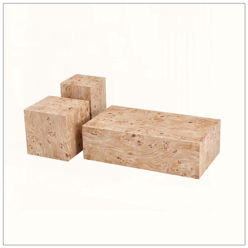Table basse carrée en bois aggloméré de style naturel, table d'appoint