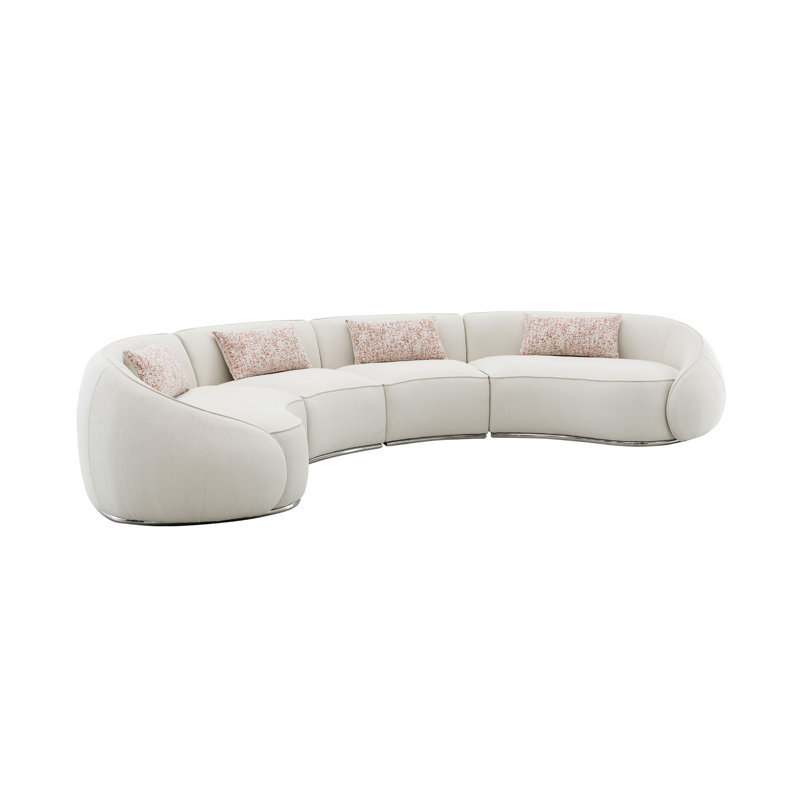 Canapé modulaire Sahara Beige Boucle avec 3 coussins