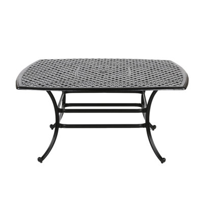 Table d'extérieur carrée 64 po, bronze lave foncé - Aluminium coulé robuste avec plateau tendance pour la construction de tables de patio et de jardin