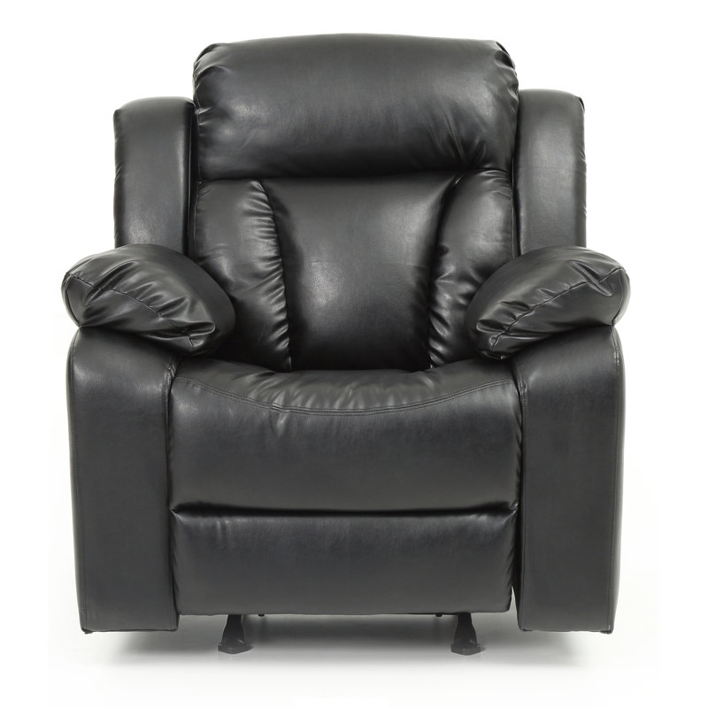 Elegant Padded Arm Recliner In Black, Black