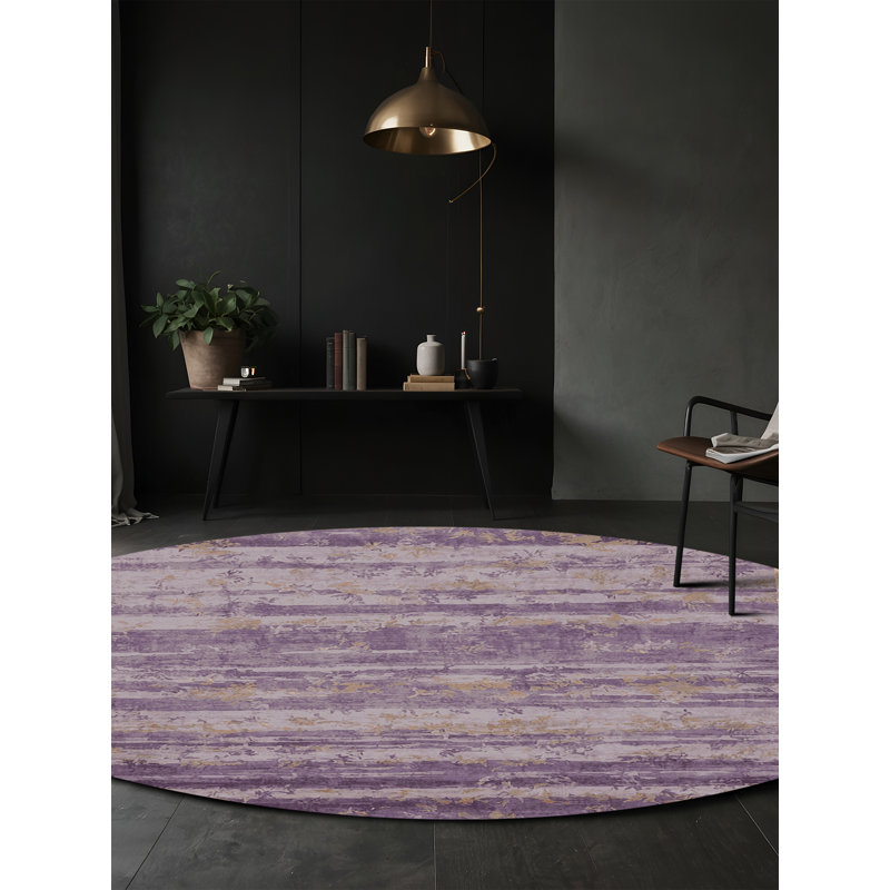 Machine Washable Brown Area Rug, Round 8'