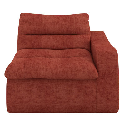 Modern Lazy Floor Couch - Comfortable With Right Arm For Living Room, Study Non-slip And No Assembly Orange Chair Bedroom, Office