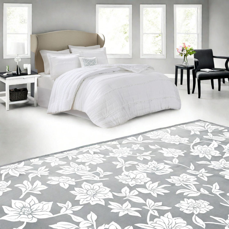 Elegant White King Bedding Sets, Microfiber Ruffles For Home