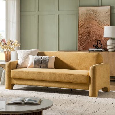 Werts 182.8cm Modern Curved Wrinkle Resistant Chenille Fabric Sofa