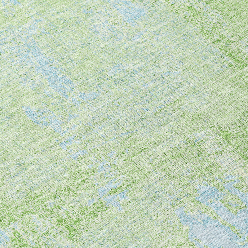 Machine Washable Indoor/Outdoor Chayden ACN989 Green Rug