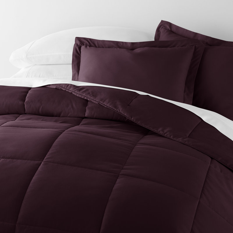 Ensemble de literie en microfibre Becky Cameron, Mauve, Édredon grand et 7 pièces supplémentaires