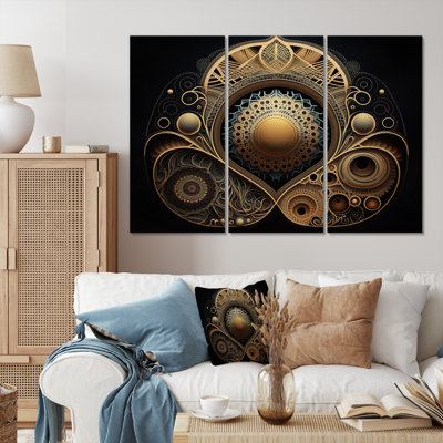 "Futur harmonie minime rétro" Soundwaves IV sur toile, 3 pièces