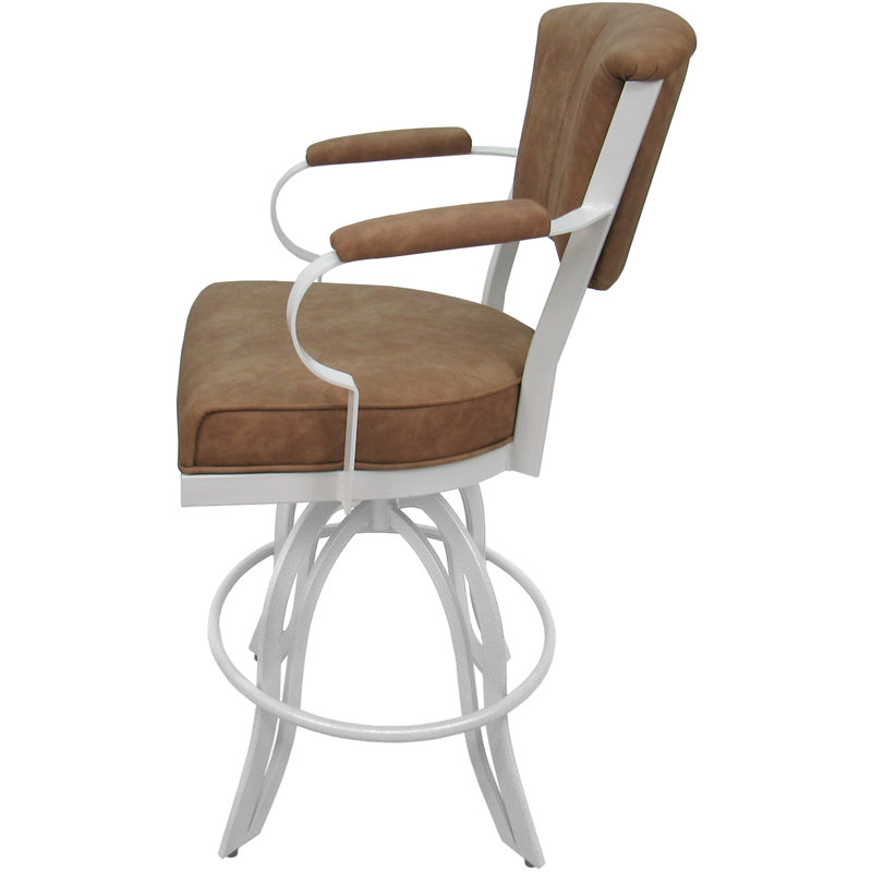 Tabouret de comptoir en métal 26 po Labawld, Blanc
