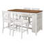 Ensemble de table de bar 5 pièces à hauteur de comptoir en bois rustique avec 4 chaises pour une salle à manger moderne et recevoir.-505036228-505036230-505036231