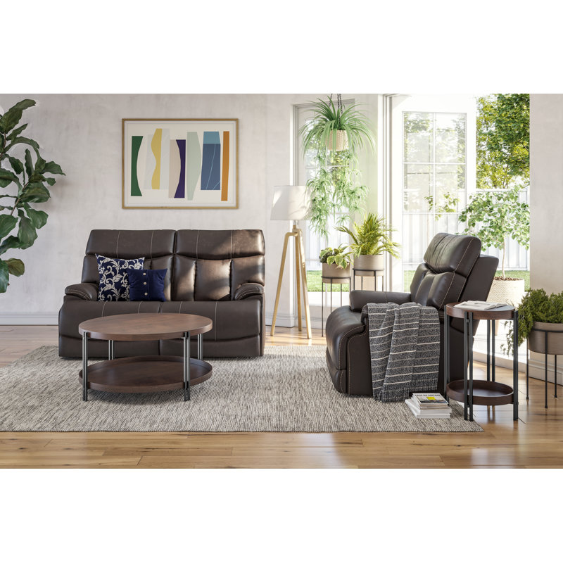 Sidings Upholstered 64'' Reclining Loveseat, Brown Polyester Blend