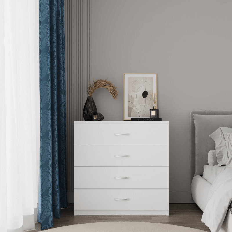 Agora 4-Drawer Chest of Drawers – Stylish & Functional Wood White Storage Unit