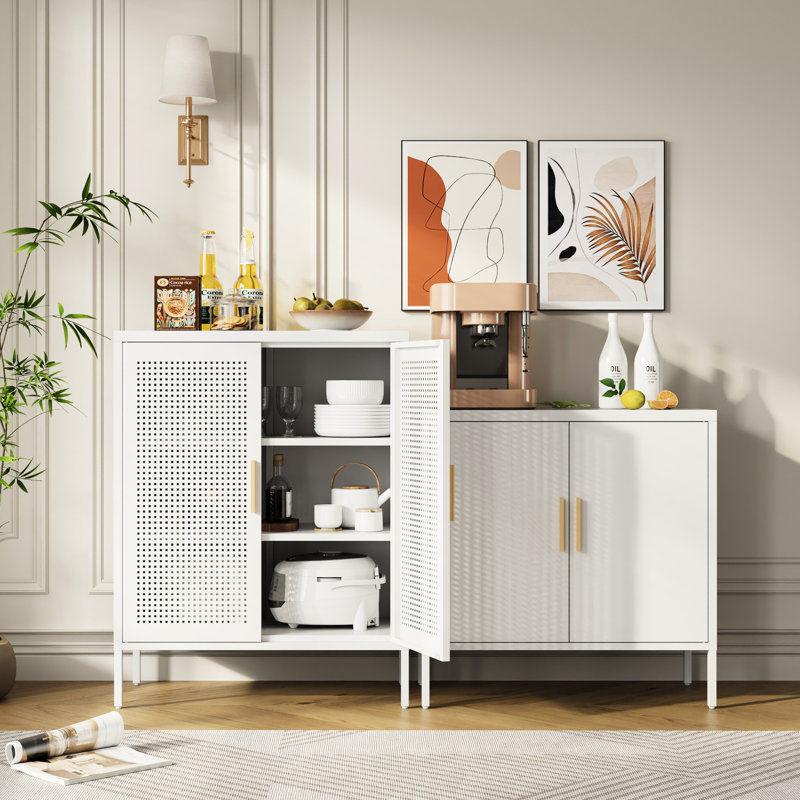 Unité de rangement en métal blanc, 2 tablettes réglables à 2 portes, acier à haute résistance, protège de la saleté thermique, pour la salle de garage de garage, entrepôt de 16,06 po de largeur