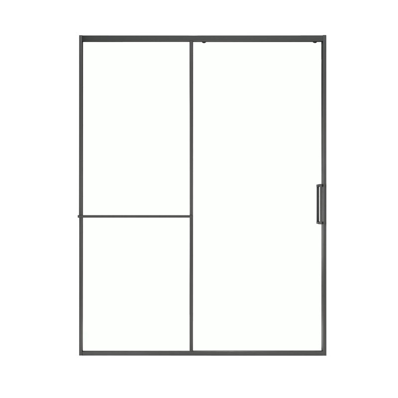 Ove Decors Zora 60 In. W X 78.75 In. H Sliding Clear Straight Alcove Shower Door, Gunmetal Gray