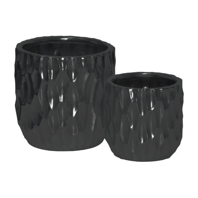 Ensemble de pots à fleurs en céramique 2 pièces Valorie