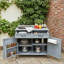 Îlot de cuisine 39,4 po avec plateau en acier inoxydable et grand rangement-1487282539