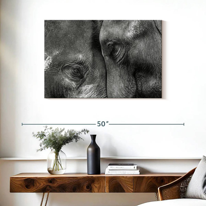 Inseparable Elephants, 24" H x 36" W