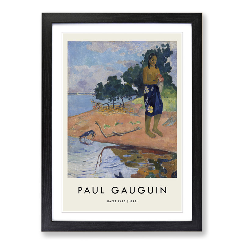 Haere Pape by Paul Gauguin - Single Picture Frame Print, 36cm H x 27cm W x 2cm D, Black Framed