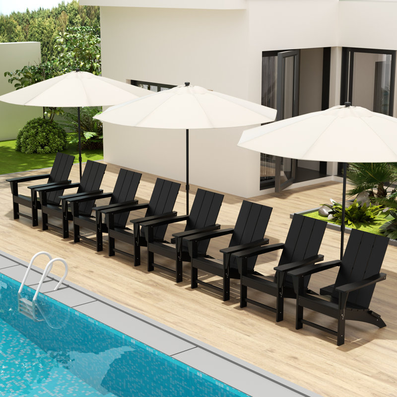 Ensemble de chaises Adirondack pliables Joubert, Noir