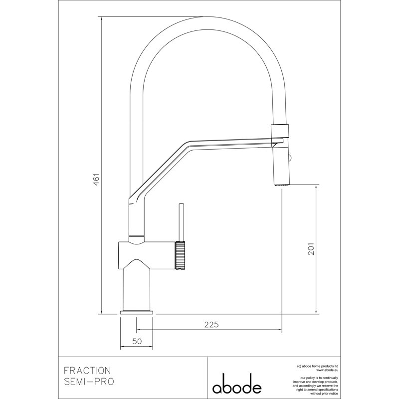 Abode Fraction Semi Professional Tap, Chrome