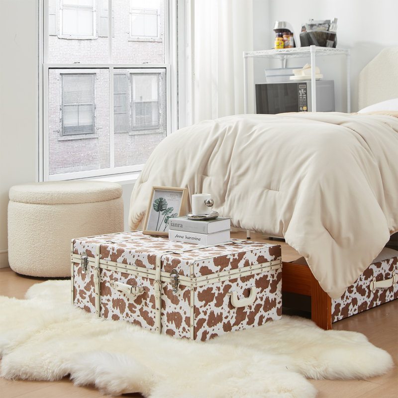 Texture Wheeled Trunk - Brown Cow Pattern