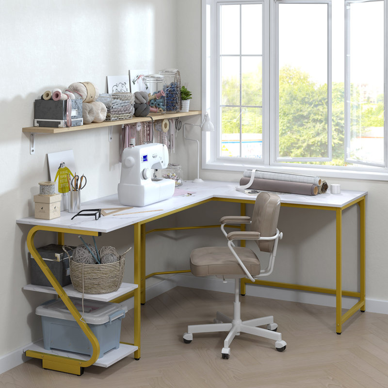 Bureau en L Lantz, Hêtre / blanc, Retour à gauche