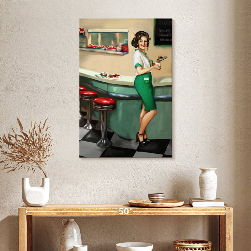 Leisha Diner Waitress, 36" H x 24" W