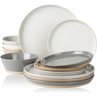 Lilwenn Stoneware Dinnerware - Set of 12