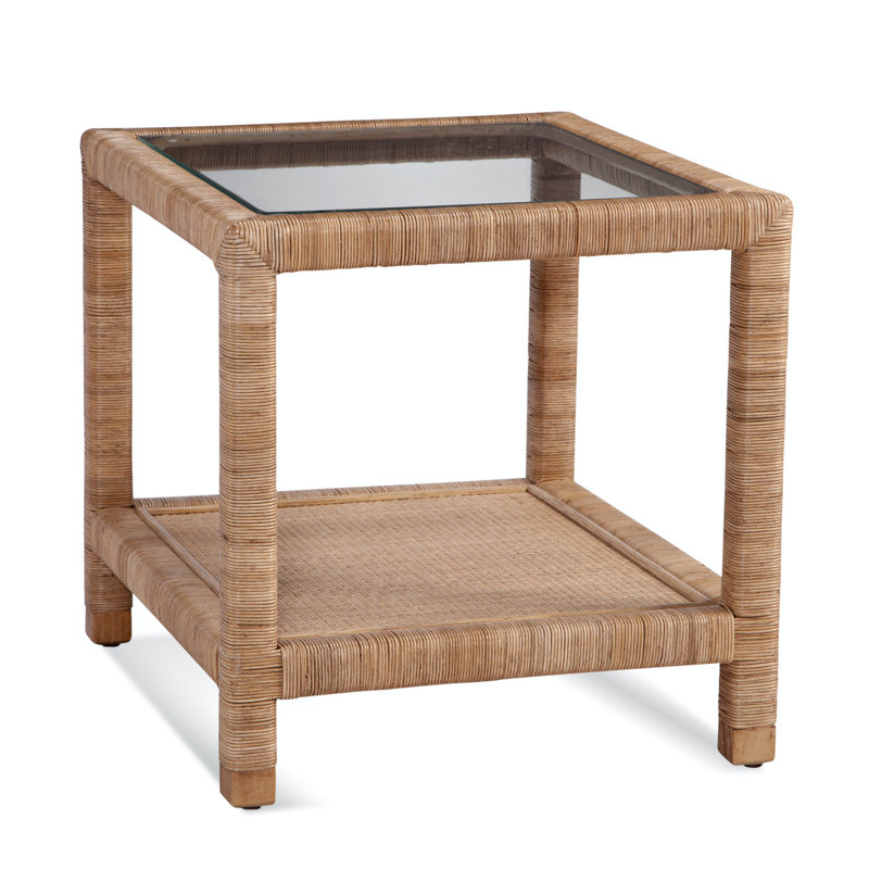 Pine Isle Glass End Table, Honey