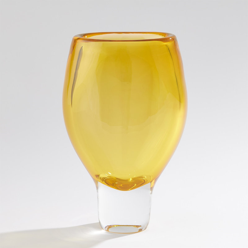 Vase Ambre-Lg, H 15 po x l 8,5 po x P 5 po