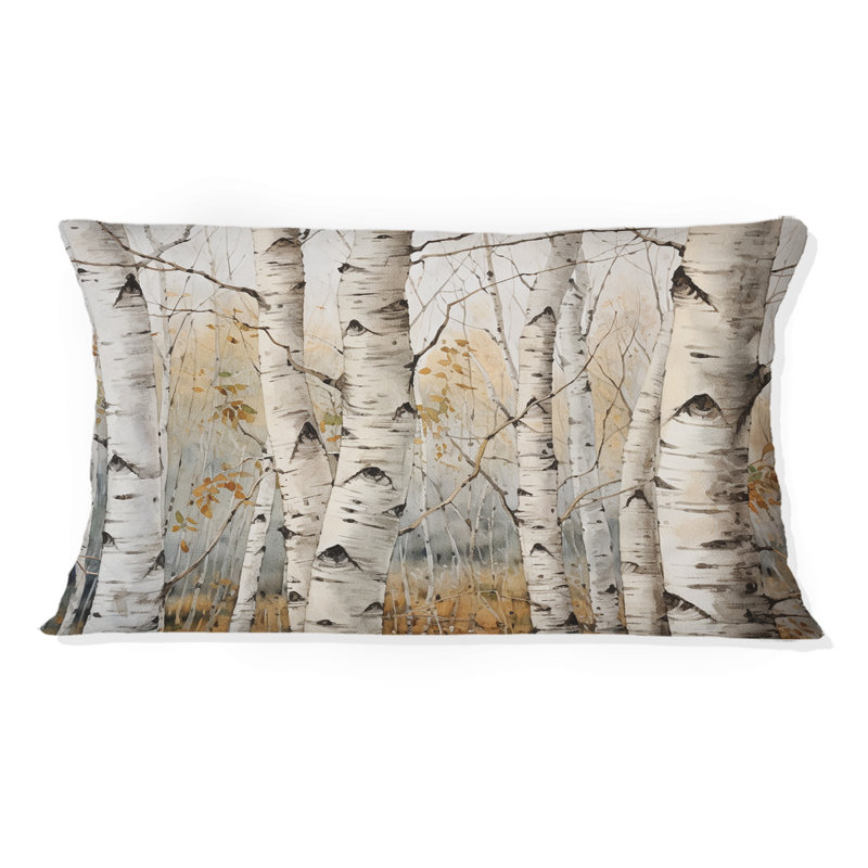 Coussin Beige argenté Birch Tree Beauty III - Tree Birch