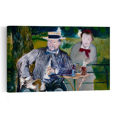 Portrait Of Ernest Hoschede And His Daughter Martha, C.1876 Impressionist Abstract Contemporary Portrait Wall Art Print