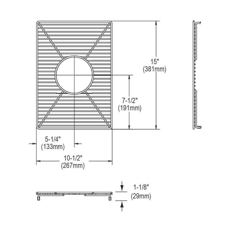 Grille d’évier 10 po x 15 po