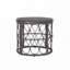 Table d'appoint de patio avec plateau rond en rotin