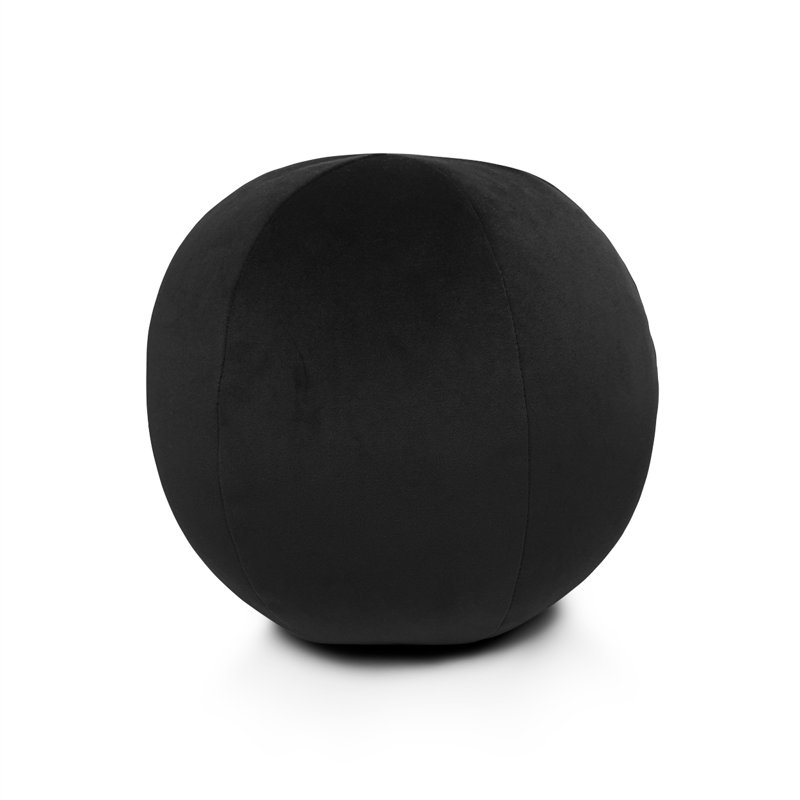 Posh Ball Circular Pillow Cover & Insert, Black, 10"H x 10"W