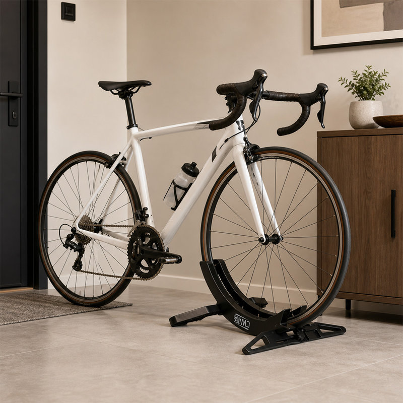 Bike Stand Floor Rack Adjustable ABS For Mountain Bikes Garage Black