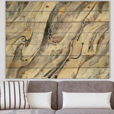 Glam Golden Falls - impression moderne sur bois de pin naturel
