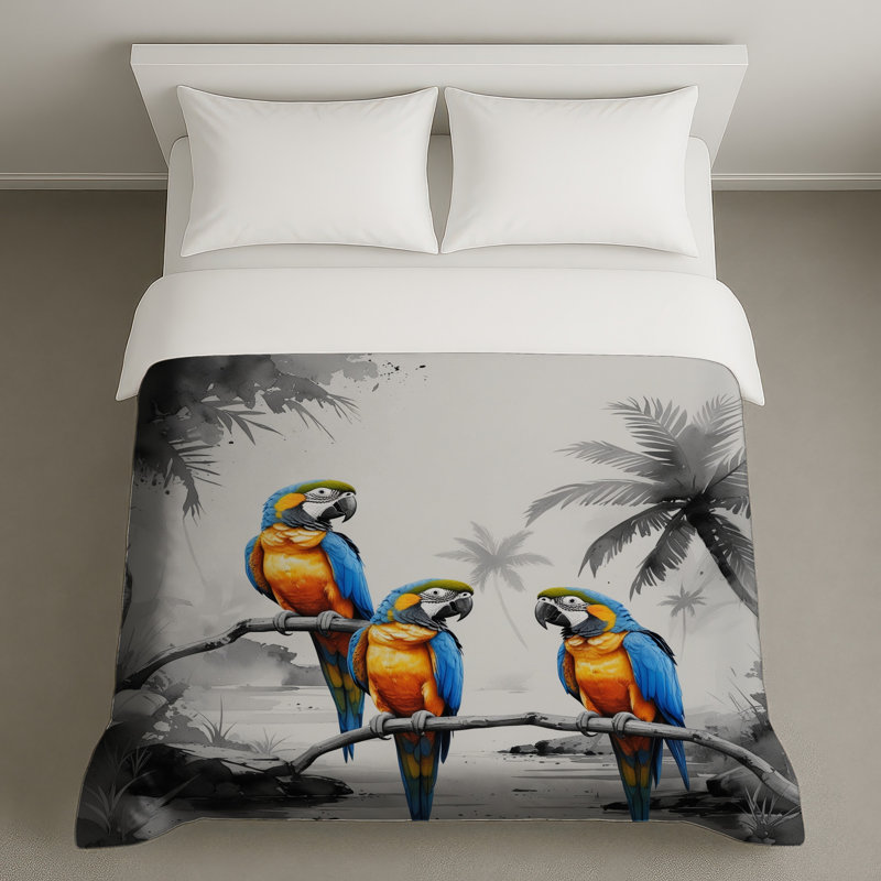 Housses de couette bleues et jaunes, Grand lit
