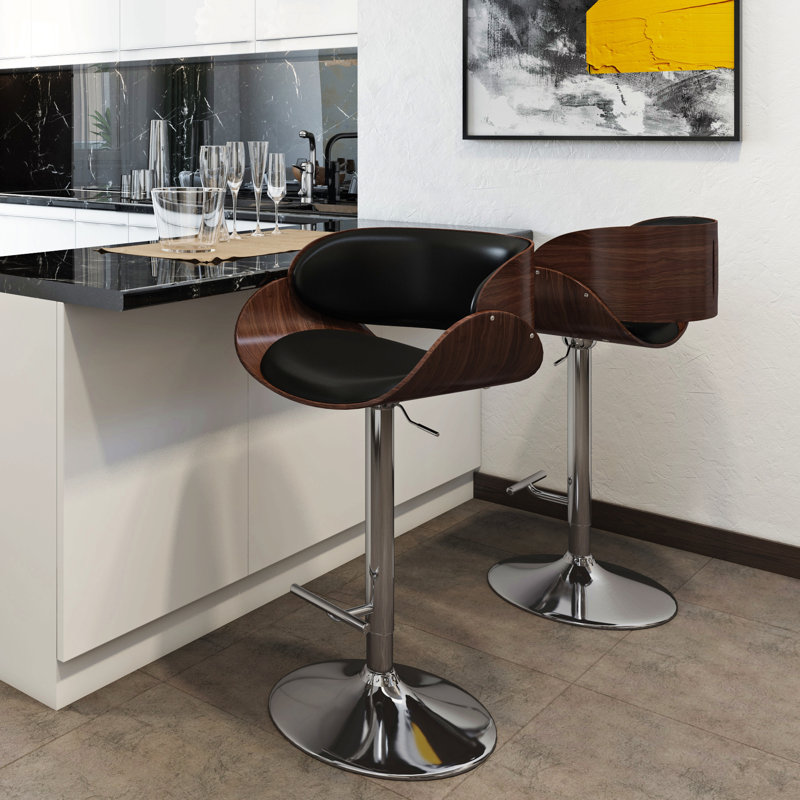 Tabouret de bar pivotant réglable, Noir