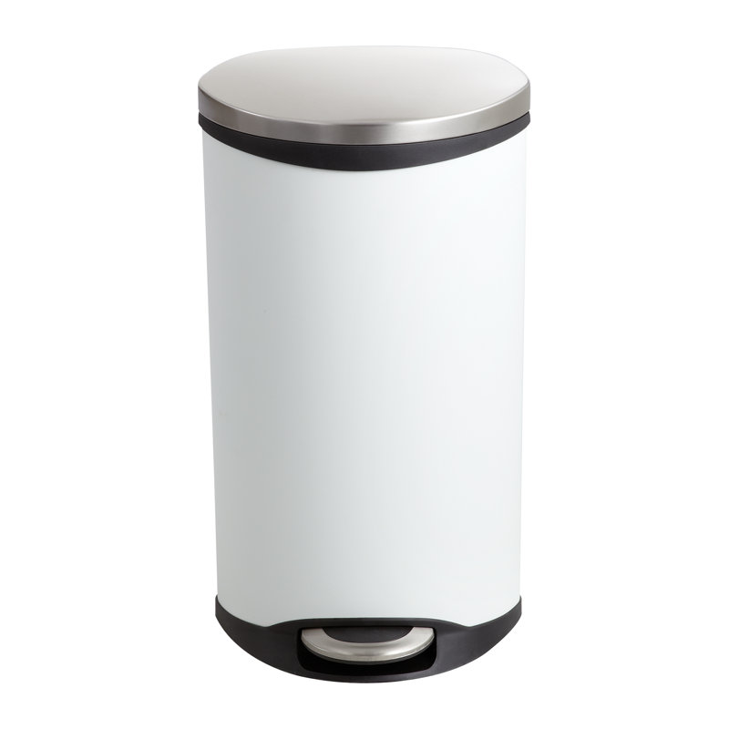 Poubelle à pédale 7,5 gallons Ellipse, Acier inoxydable, 7.5