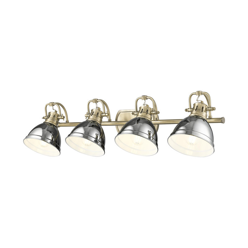 Ensemble de meuble-lavabo 4 lumières Brynnan, Laiton vieilli, Chrome chrome