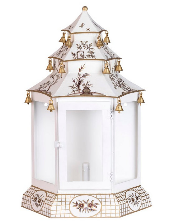 Pagoda Sconce, Ivory/Gold