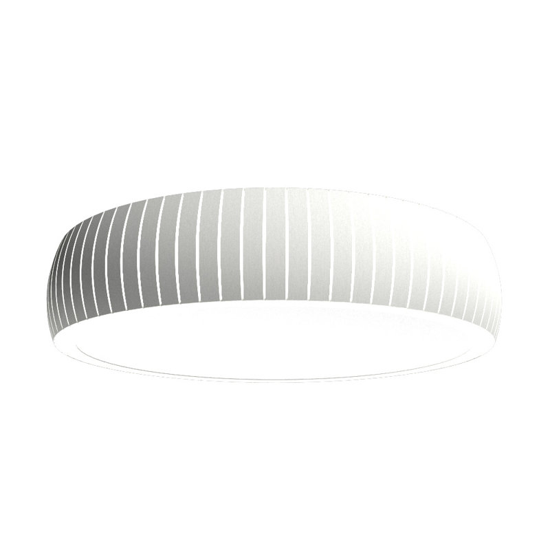 Barrel LED Flush Mount, 5.94" H x 23.88" W x 23.88" D, Organic White
