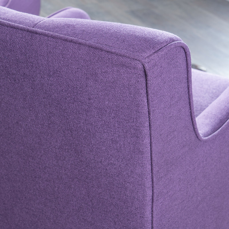 Kie 25" Wide Tufted Polyester Armchair (Set of 2), Purple Polyester Blend